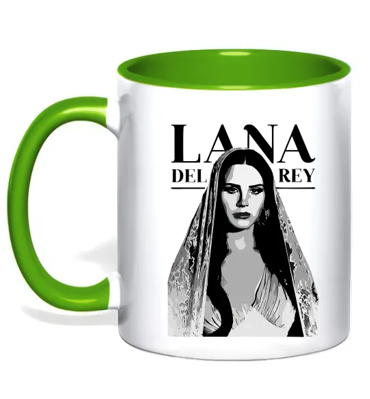 Чашка з кольоровою ручкою Lana Del Rey Лаймовий фото