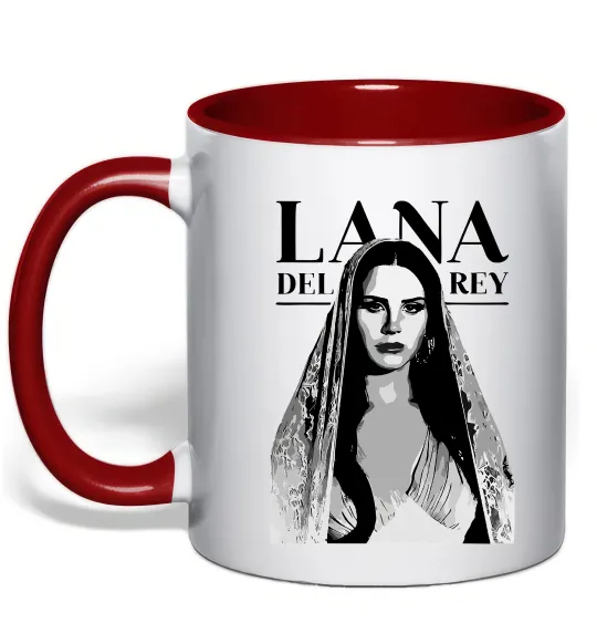 Чашка з кольоровою ручкою Lana Del Rey Червоний фото