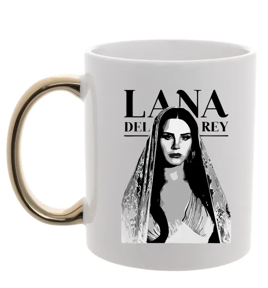 Чашка з кольоровою ручкою Lana Del Rey Золото фото
