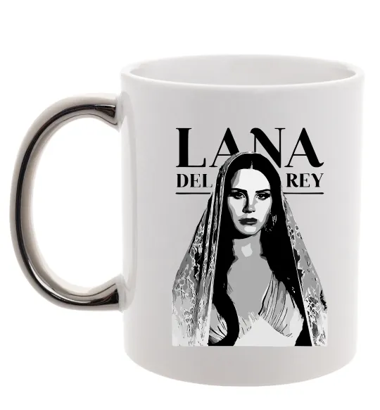 Чашка з кольоровою ручкою Lana Del Rey Срібло фото