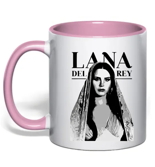 Чашка з кольоровою ручкою Lana Del Rey Ніжно рожевий фото