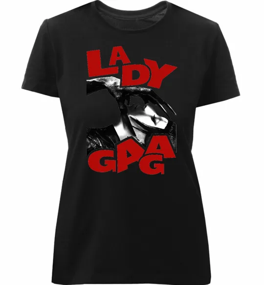 Женская премиум футболка Lady Gaga Черный фото