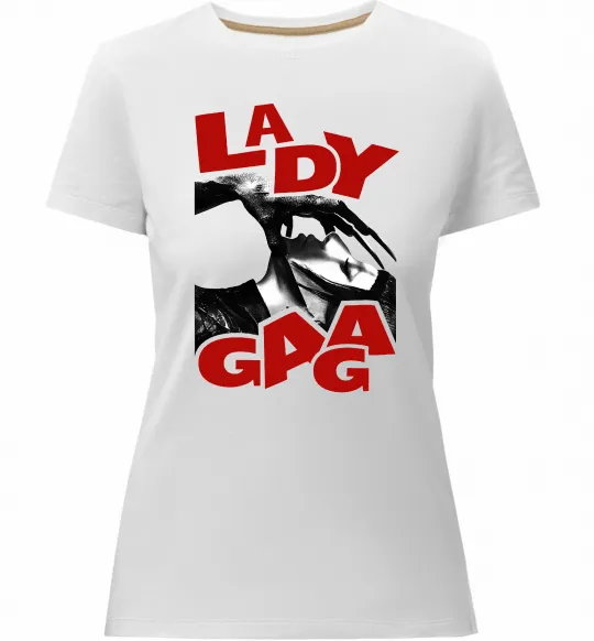 Женская премиум футболка Lady Gaga Белый фото
