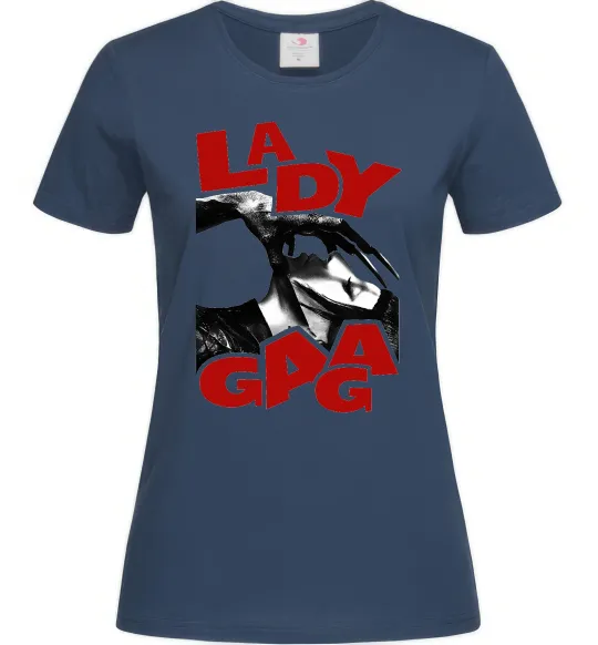 Жіноча футболка Lady Gaga Темно-синій фото