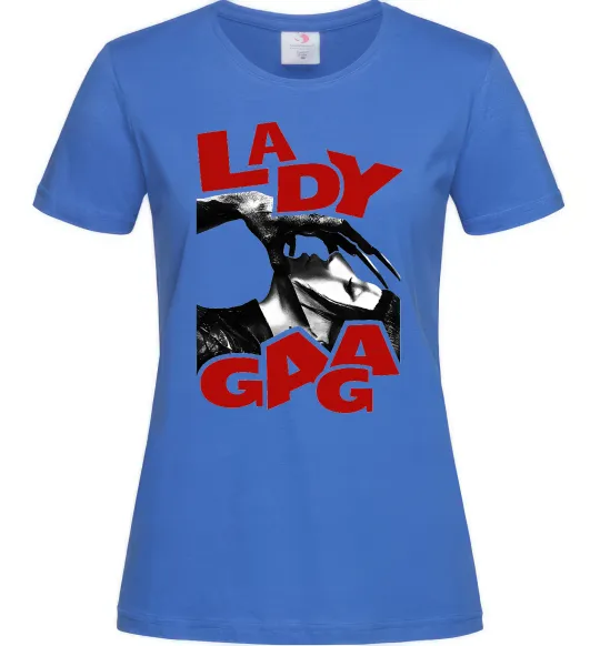 Жіноча футболка Lady Gaga Яскраво-синій фото