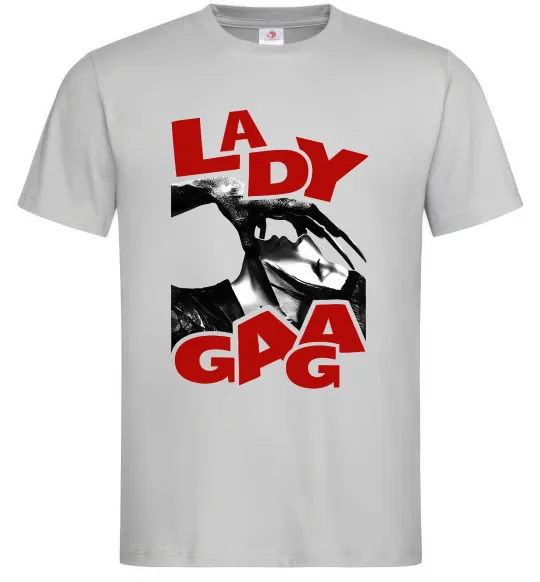 Чоловіча футболка Lady Gaga Сірий фото