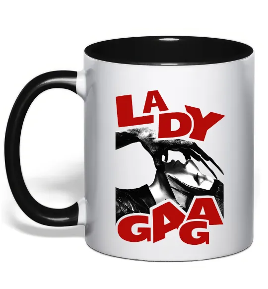 Чашка с цветной ручкой Lady Gaga Черный фото