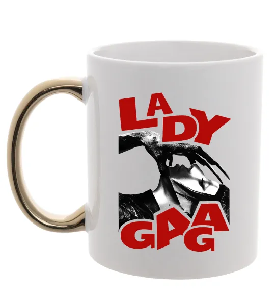 Чашка с цветной ручкой Lady Gaga Золото фото