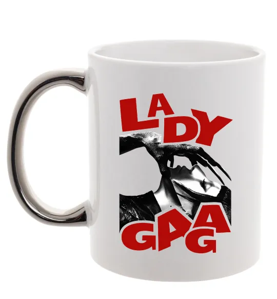 Чашка с цветной ручкой Lady Gaga Серебро фото