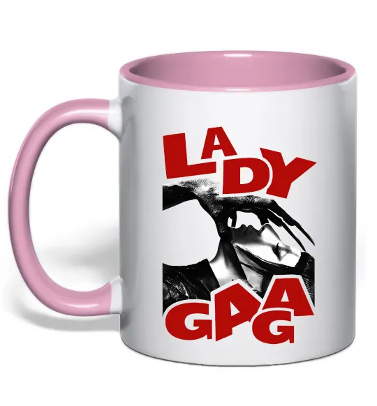 Чашка с цветной ручкой Lady Gaga Нежно розовый фото