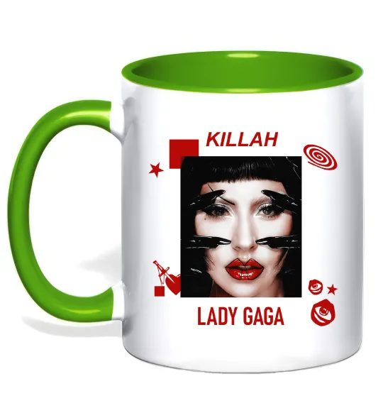 Чашка з кольоровою ручкою Lady Gaga Killah Лаймовий фото