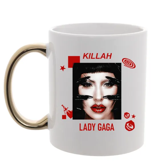Чашка с цветной ручкой Lady Gaga Killah Золото фото