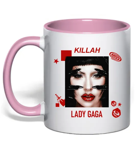 Чашка с цветной ручкой Lady Gaga Killah Нежно розовый фото