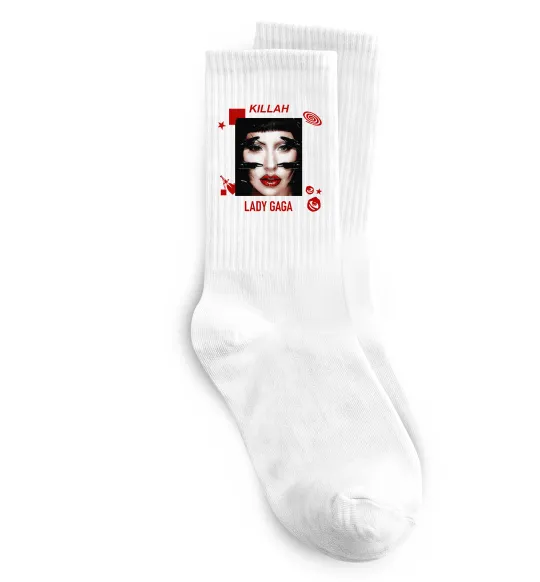 Носки Lady Gaga Killah Белый фото