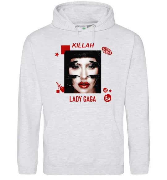 Жіноча толстовка (худі) Lady Gaga Killah Сірий меланж фото