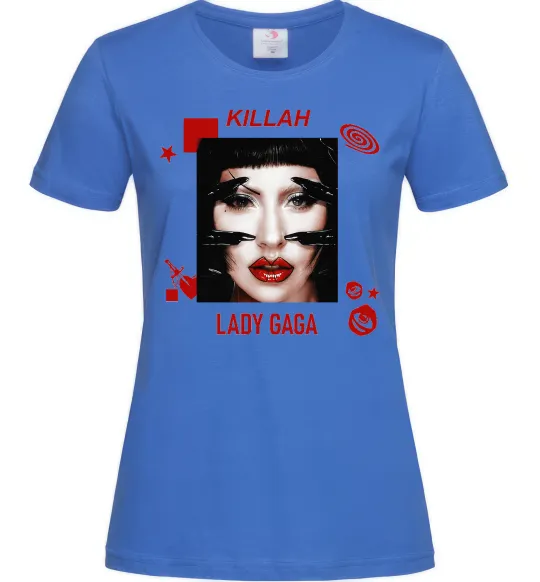 Жіноча футболка Lady Gaga Killah Яскраво-синій фото