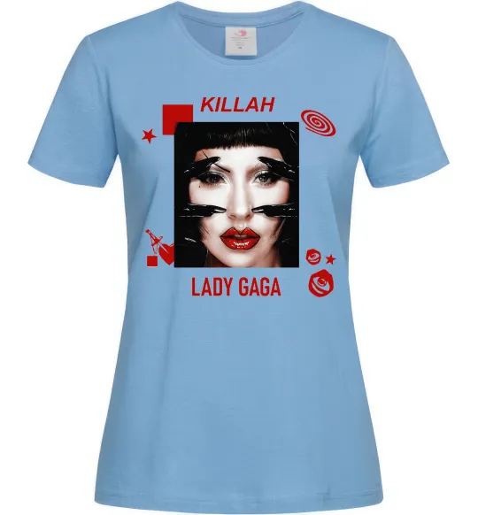 Жіноча футболка Lady Gaga Killah Блакитний фото