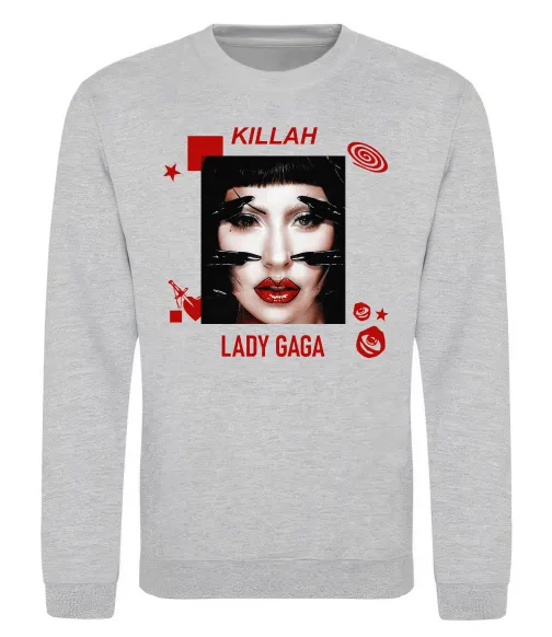 Свитшот Lady Gaga Killah Серый меланж фото