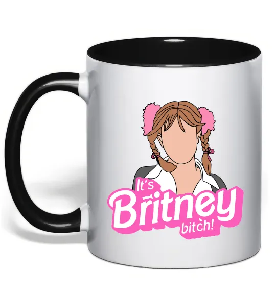 Чашка с цветной ручкой It`s Britney bitch Черный фото