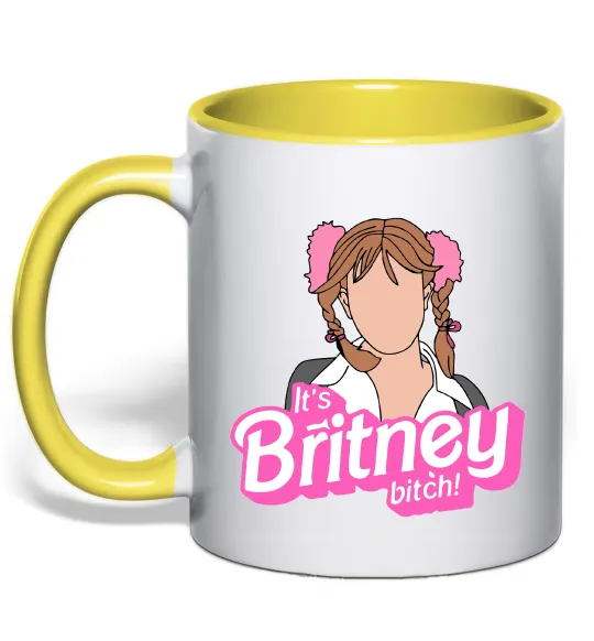 Чашка с цветной ручкой It`s Britney bitch Лимонный фото