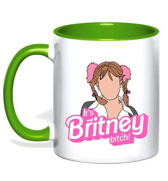 Чашка с цветной ручкой It`s Britney bitch Лаймовый фото