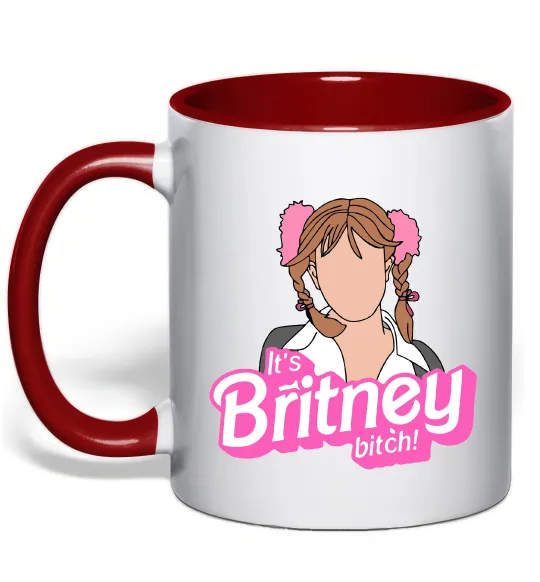 Чашка с цветной ручкой It`s Britney bitch Красный фото