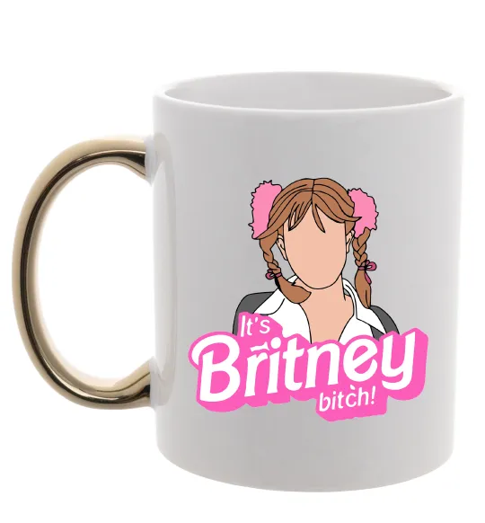 Чашка с цветной ручкой It`s Britney bitch Золото фото