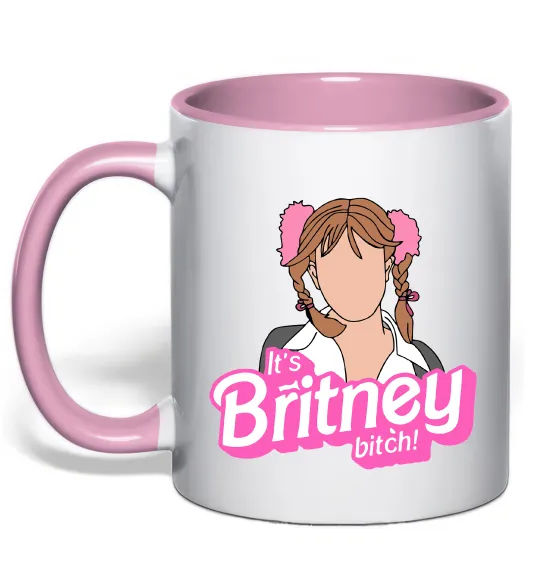 Чашка с цветной ручкой It`s Britney bitch Нежно розовый фото