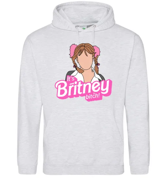 Женская толстовка (худи) It`s Britney bitch Серый меланж фото