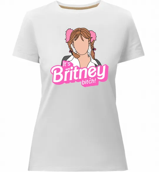 Жіноча преміум футболка It`s Britney bitch Білий фото