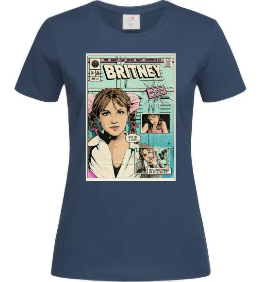 Женская футболка Britney comics Темно-синий фото