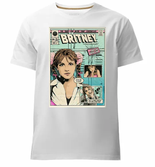 Мужская премиум футболка Britney comics Белый фото