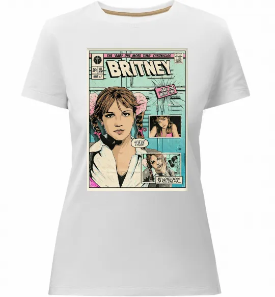 Женская премиум футболка Britney comics Белый фото