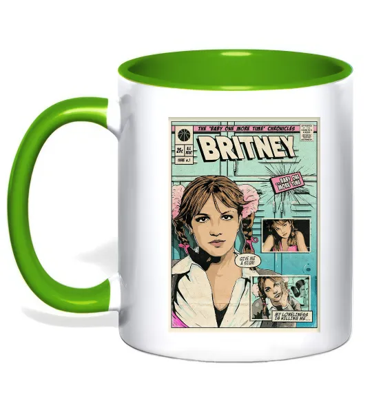Чашка с цветной ручкой Britney comics Лаймовый фото