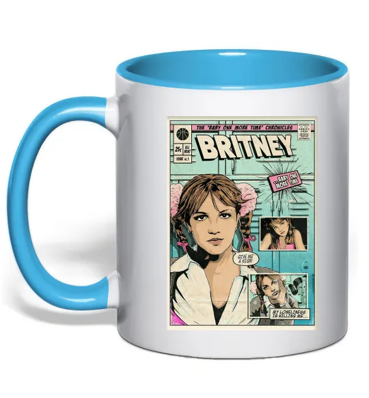 Чашка с цветной ручкой Britney comics Голубой фото