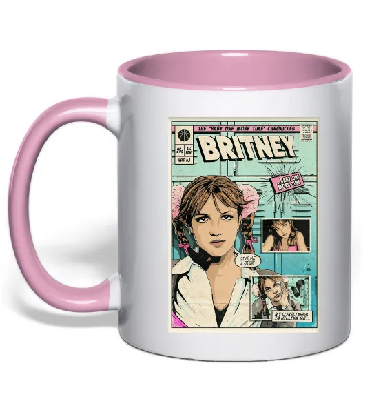 Чашка с цветной ручкой Britney comics Нежно розовый фото
