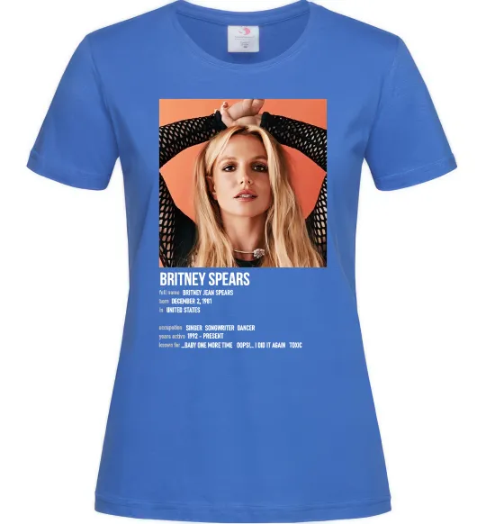 Жіноча футболка Брітні Спірс Яскраво-синій фото