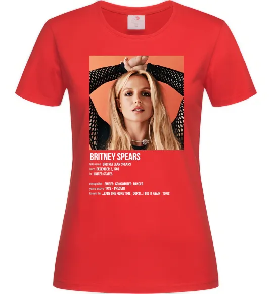 Жіноча футболка Брітні Спірс Червоний фото