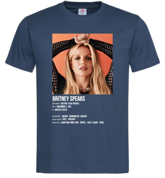 Чоловіча футболка Брітні Спірс Темно-синій фото