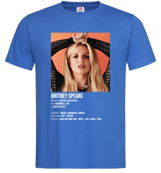 Чоловіча футболка Брітні Спірс Яскраво-синій фото