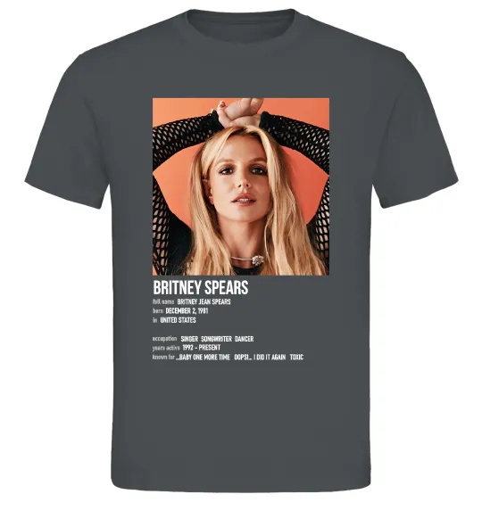 Чоловіча футболка Брітні Спірс Графіт фото