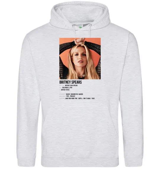 Женская толстовка (худи) Брітні Спірс Серый меланж фото