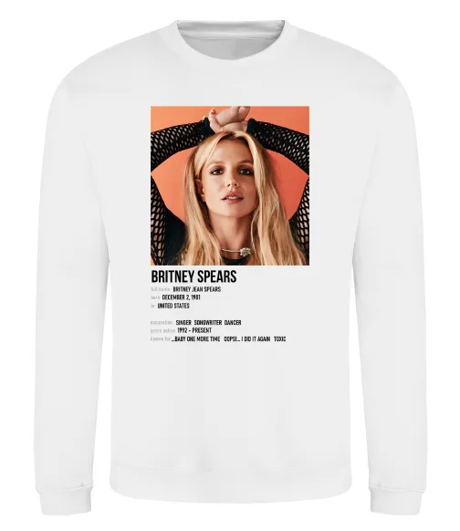 Свитшот Брітні Спірс Белый фото