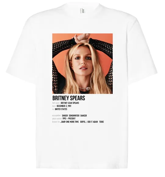 Футболка Оверсайз Брітні Спірс Білий фото