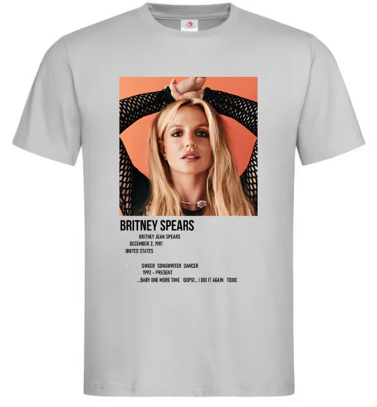 Чоловіча футболка Брітні Спірс Сірий фото