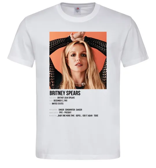 Чоловіча футболка Брітні Спірс Білий фото