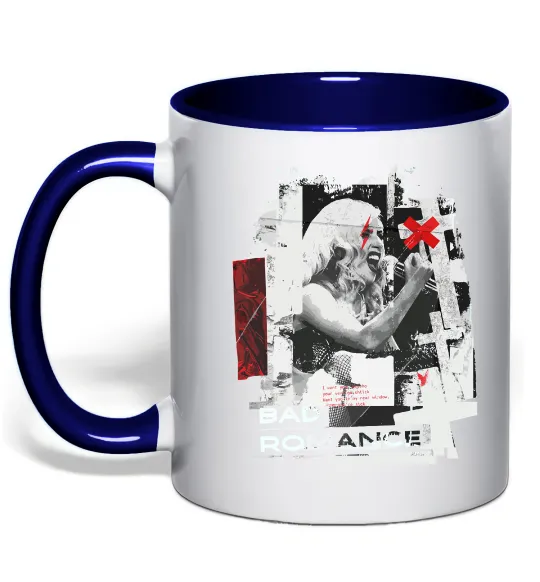 Чашка з кольоровою ручкою Bad Romance Lady Gaga Глибокий темно-синій фото