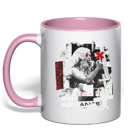 Чашка з кольоровою ручкою Bad Romance Lady Gaga Ніжно рожевий фото