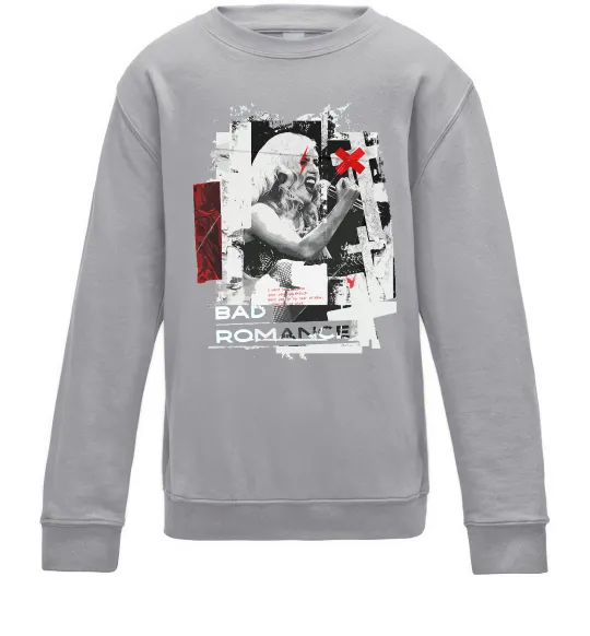 Детский Свитшот Bad Romance Lady Gaga Серый меланж фото