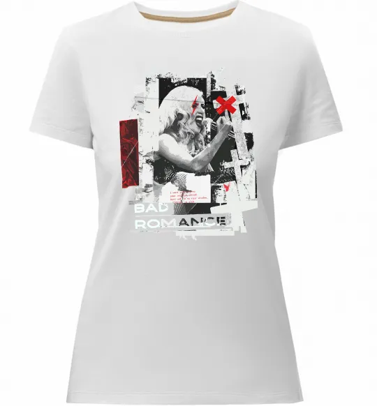 Женская премиум футболка Bad Romance Lady Gaga Белый фото